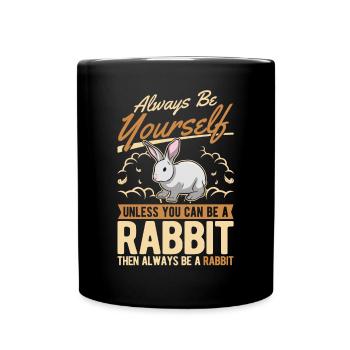 Rabbit Rabbit Rabbit - Full Colour Mug - black - Front