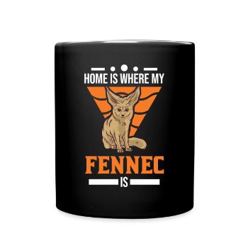 Zuhause ist wo mein Fennek ist - Tasse einfarbig - Schwarz - Vorne
