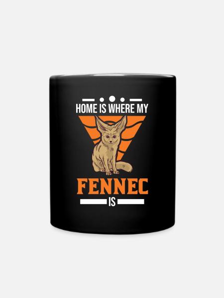 Zuhause ist wo mein Fennek ist - Tasse einfarbig - Schwarz