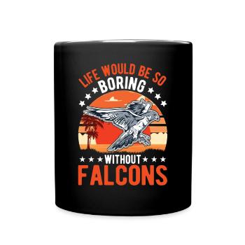 Falconer Gift Falconry Kestrel - Full Colour Mug - black - Front