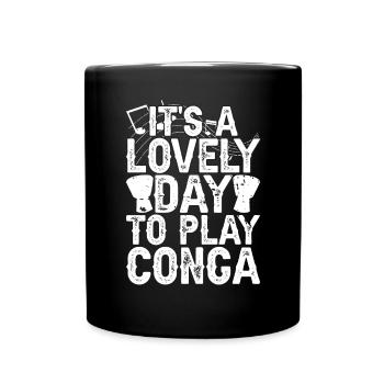 Conga Drum Musician Drumline - Full Colour Mug - black - Front