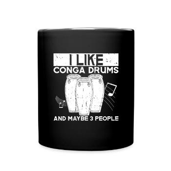 Conga Drum Musician Drumline - Full Colour Mug - black - Front