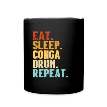 Conga Drum Musician Drumline - Full Colour Mug - black - Front