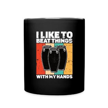 Conga Drum Musician Drumline - Full Colour Mug - black - Front