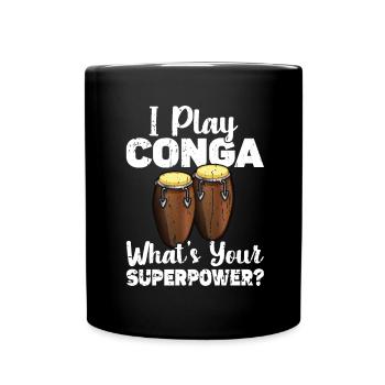 Conga Drum Musician Drumline - Full Colour Mug - black - Front