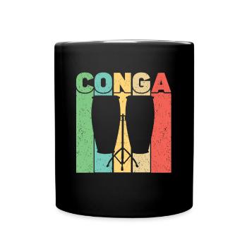 Conga Drum Musician Drumline - Full Colour Mug - black - Front