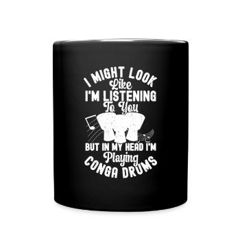 Conga Drum Musician Drumline - Full Colour Mug - black - Front