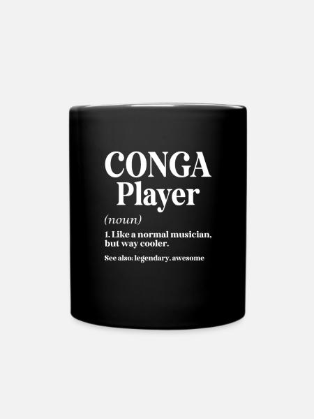 Conga Drum Musician Drumline - Full Colour Mug - black