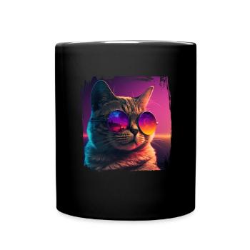 Amoureux des chats Cool Cat Design Cat Mama - Mug uni - noir - Devant