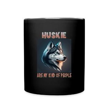 Hunde Spruch Huskie Design für Hundeliebhaber - Tasse einfarbig - Schwarz - Vorne