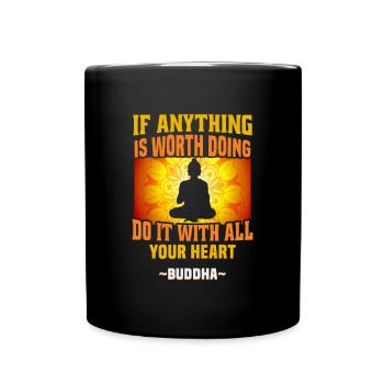 Buddhist Meditation Zen Buddha Buddhismus und Yoga - Tasse einfarbig - Schwarz - Vorne