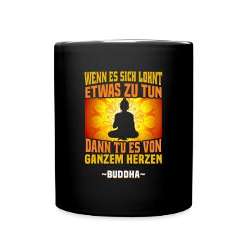Buddhist Meditation Zen Buddha Buddhismus und Yoga - Tasse einfarbig - Schwarz - Vorne