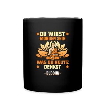 Buddhist Meditation Zen Buddha Buddhismus und Yoga - Tasse einfarbig - Schwarz - Vorne