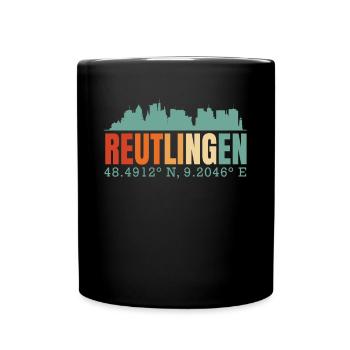 Reutlingen - Tasse einfarbig - Schwarz - Vorne