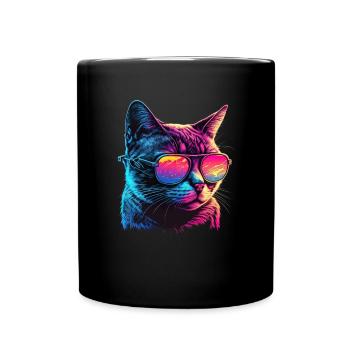 Amoureux des chats Cool Cat Design Cat Mama - Mug uni - noir - Devant