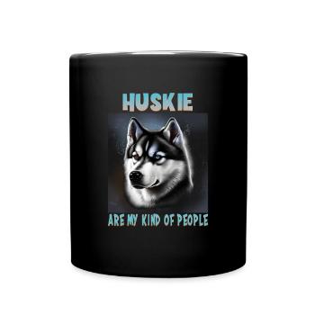 Hunde Spruch Huskie Design für Hundeliebhaber - Tasse einfarbig - Schwarz - Vorne