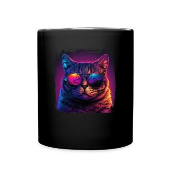 Amoureux des chats Cool Cat Design Cat Mama - Mug uni - noir - Devant