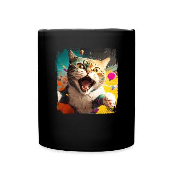 Amoureux des chats Cool Cat Design Cat Mama - Mug uni - noir - Devant