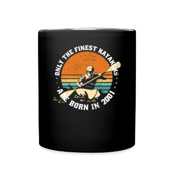 Kayak rafting Kayaker born 2001 birthday - Full Colour Mug - black - Front