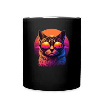 Amoureux des chats Cool Cat Design Cat Mama - Mug uni - noir - Devant