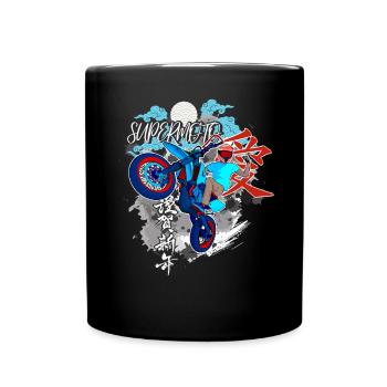Motocross / Enduro / Freestyle mx / Dirtbike retro - Full Colour Mug - black - Front