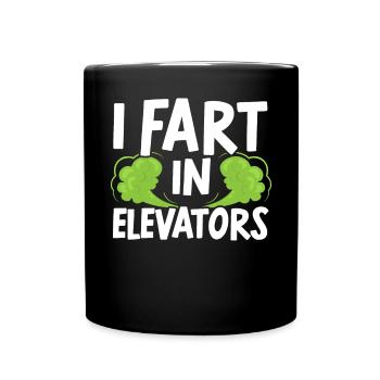 I Fart In Elevators Elevator Technician Repair - Full Colour Mug - black - Front