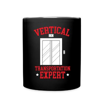Vertikaler Transportexperte Aufzugsmechaniker - Tasse einfarbig - Schwarz - Vorne
