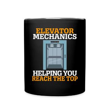 Aufzugsmechaniker, die Ihnen helfen, die Spitze zu erreichen - Tasse einfarbig - Schwarz - Vorne