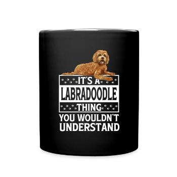 Labradoodle Dog - Full Colour Mug - black - Front