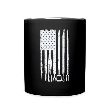 Funny BBQ Design! For Fans of Smoking, Grilling an - Full Colour Mug - black - Front