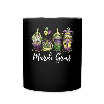 Mardi Gras Holiday Cocktails Maskerade - Tasse einfarbig - Schwarz - Vorne