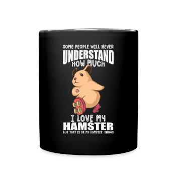 Dass Ich Meinen Hamster Liebe - Tasse einfarbig - Schwarz - Vorne