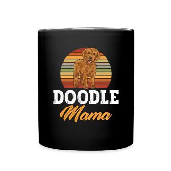 Labradoodle Dog - Full Colour Mug - black - Front