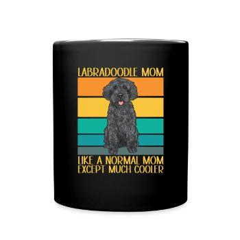 Labradoodle Dog - Full Colour Mug - black - Front