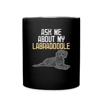 Labradoodle Hund - Tasse einfarbig - Schwarz - Vorne