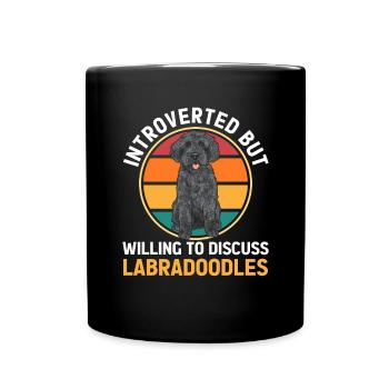 Labradoodle Hund - Tasse einfarbig - Schwarz - Vorne