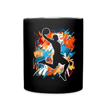 Basketball Basketballer - Tasse einfarbig - Schwarz - Vorne