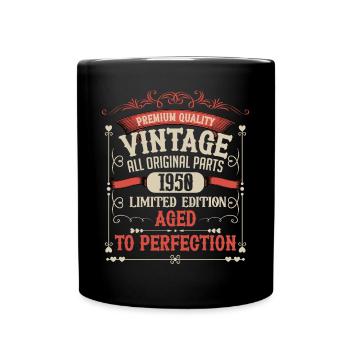 1950 Année de naissance Né Anniversaire Vintage - Mug uni - noir - Devant