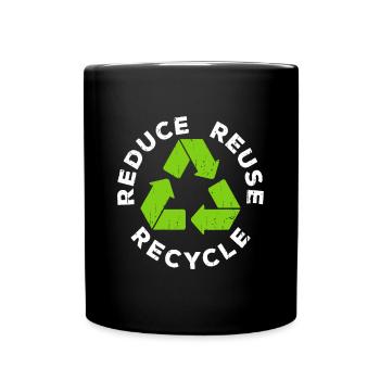 Reduzieren Sie Wiederverwendung Recycle T-Shirt Earth Day 2022celebra - Tasse einfarbig - Schwarz - Vorne