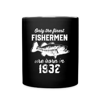 90 ans: pêcheur pêcheur 1932 90e anniversairef - Mug uni - noir - Devant