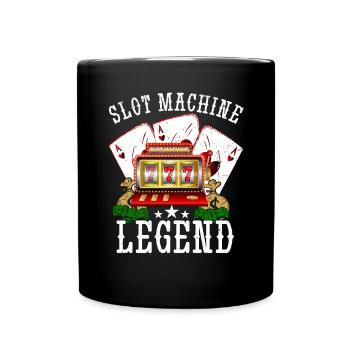 Kasino Glücksspiel Spielautomat Kartenspiel - Tasse einfarbig - Schwarz - Vorne