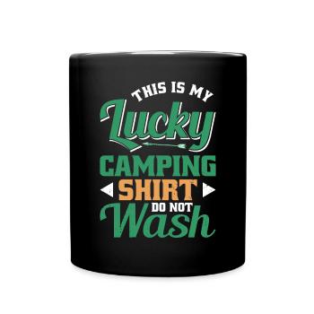 Dies Ist Mein Glück Camping Nicht - Tasse einfarbig - Schwarz - Vorne