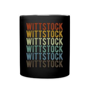 Wittstock Stadt Retro Vintage - Tasse einfarbig - Schwarz - Vorne