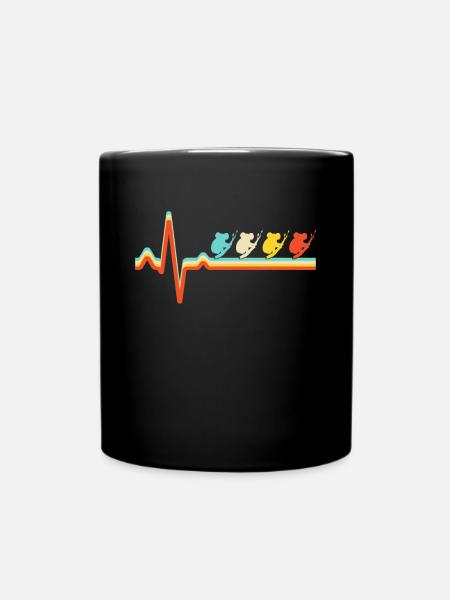 Koala Retro Herzschlag - Tasse einfarbig - Schwarz