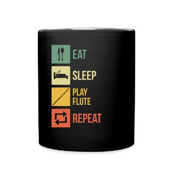 Flute Flute player Flutist - Full Colour Mug - black - Front