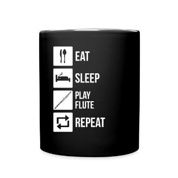 Flute Flute player Flutist - Full Colour Mug - black - Front