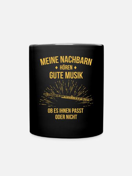 Querflöte Querflötenspieler Querflötist - Tasse einfarbig - Schwarz