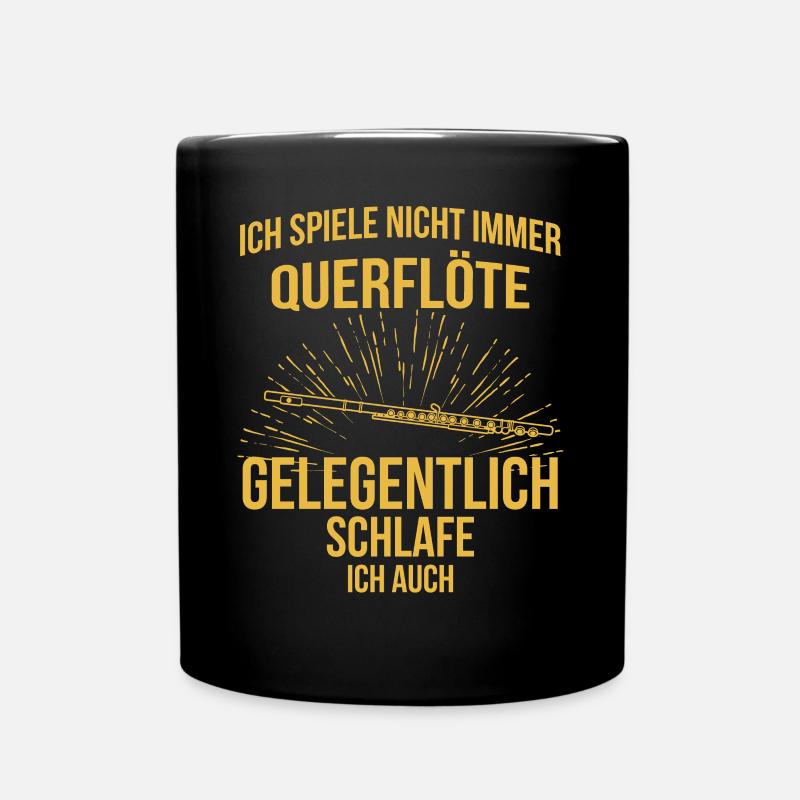 Querflöte Querflötenspieler Querflötist - Tasse einfarbig - Schwarz