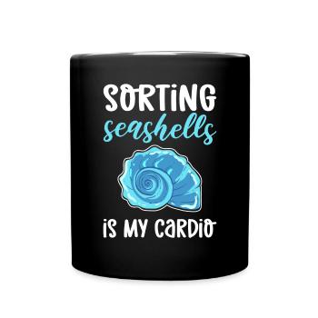 Sorting mussels is my cardio. Sea - Full Colour Mug - black - Front