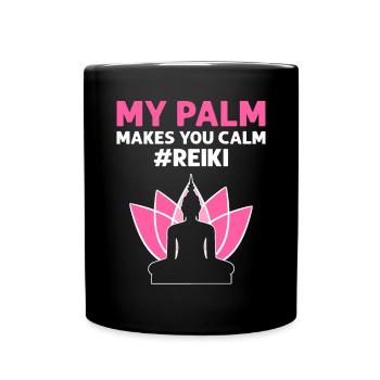 Ma paume vous rend calme. Reiki - Mug uni - noir - Devant